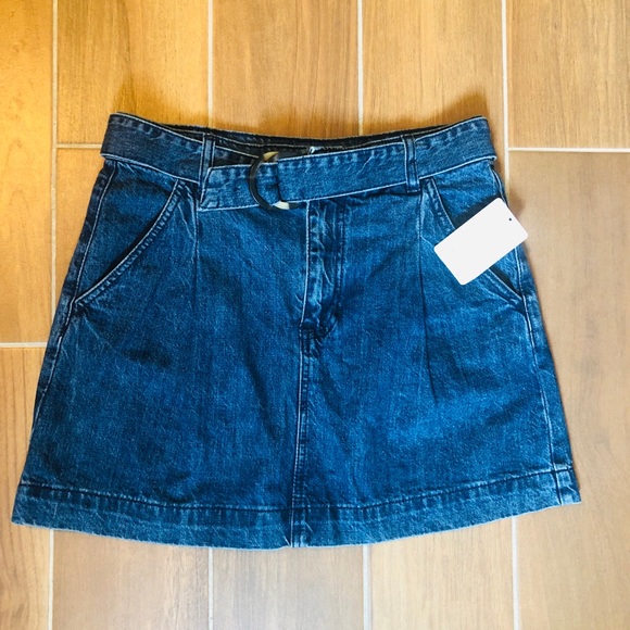 Free People Dresses & Skirts - FREE PEOPLE Jade Belted Denim A-Line Skirt